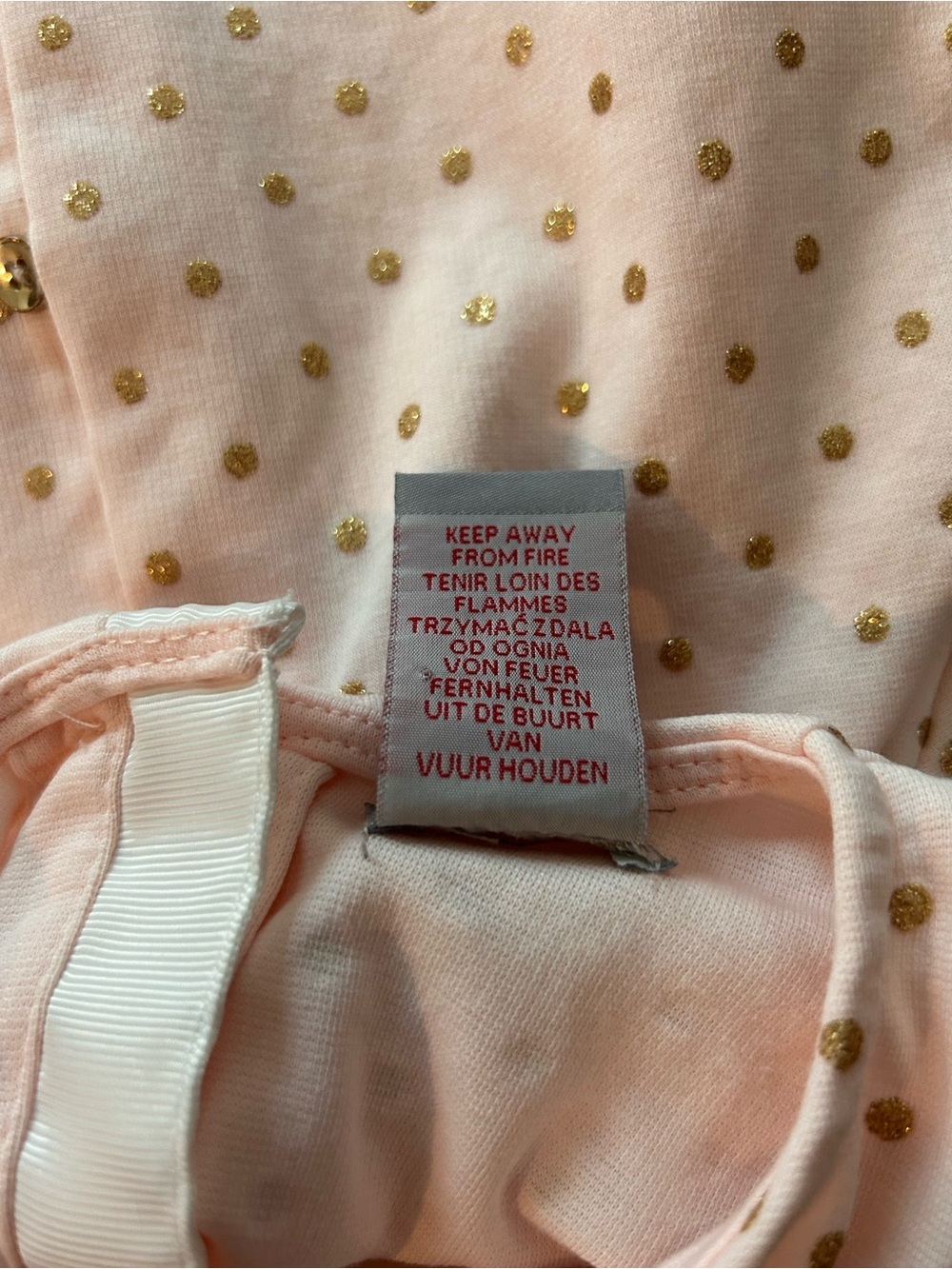 Tahari Baby Pink Gold Polka Dot Bow Baby Dress. Size 18M - Picture 8 of 8